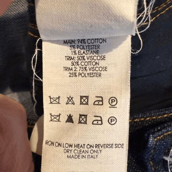 Victoria Beckham Side Stripe Tapered Jeans Dark Wash Black & Gold Stripe Size 28 - Picture 7 of 12